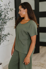 Hazel Blues® |  Thyme Boxy Tee in Dusty Pine