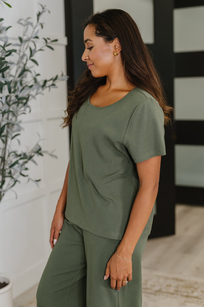 Hazel Blues® |  Thyme Boxy Tee in Dusty Pine