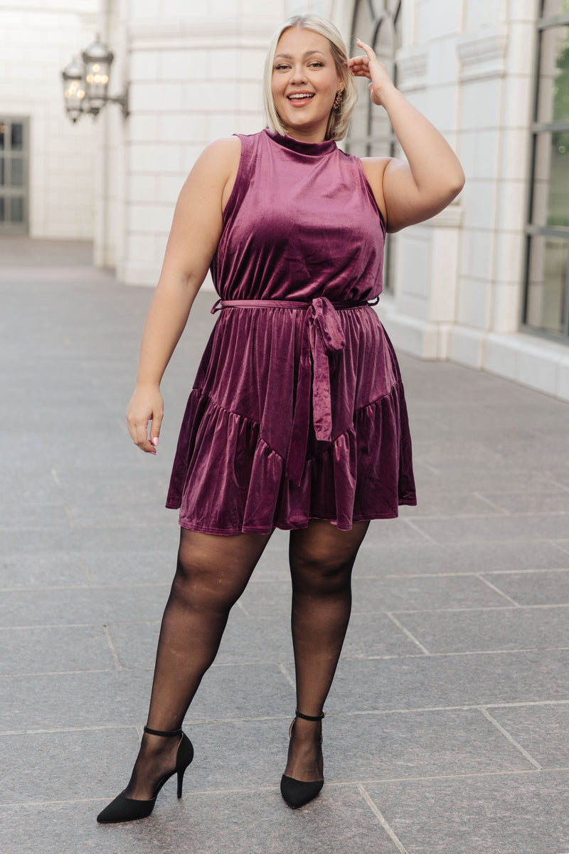 Hazel Blues® |  Tied In A Bow Velvet Dress