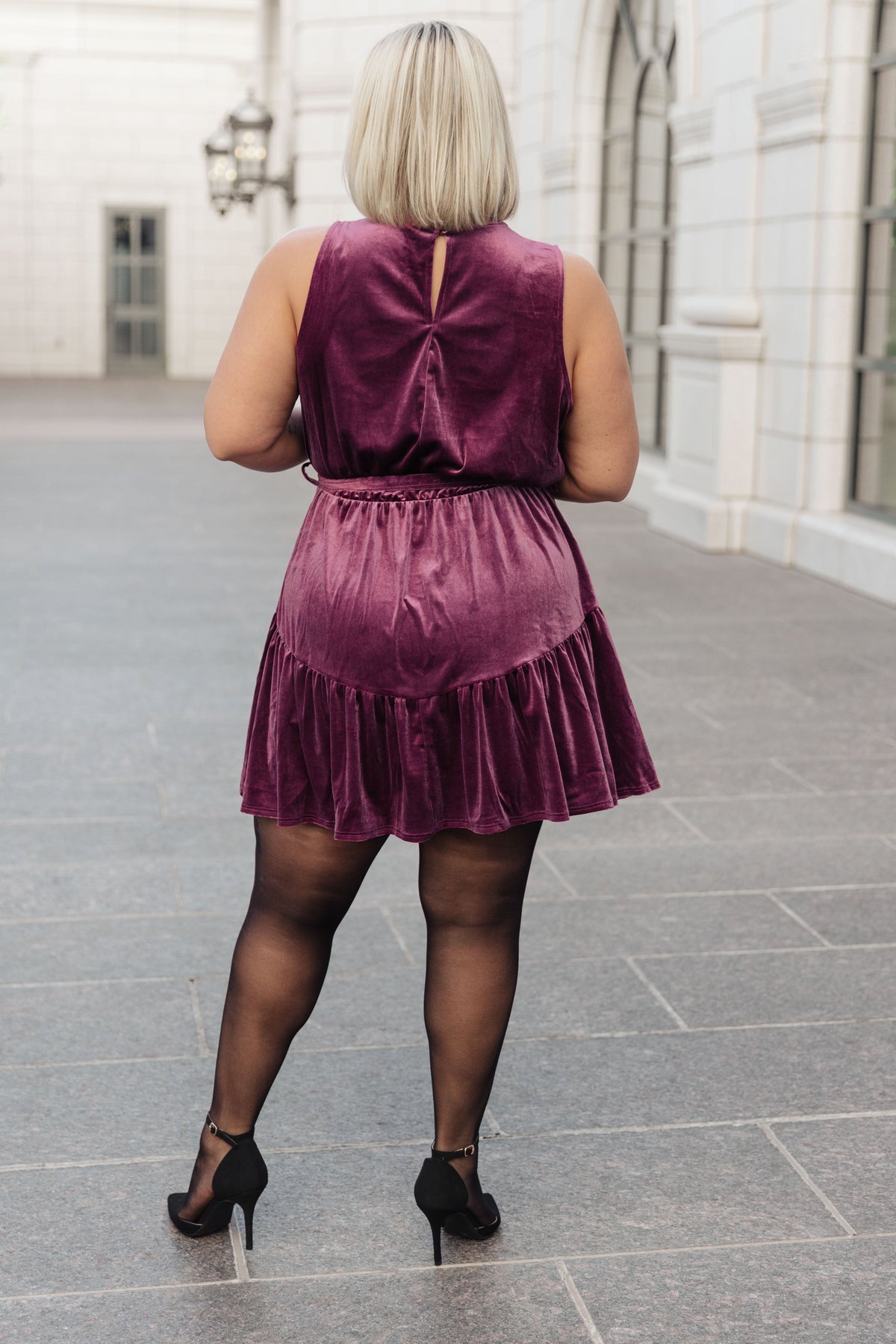 Hazel Blues® |  Tied In A Bow Velvet Dress