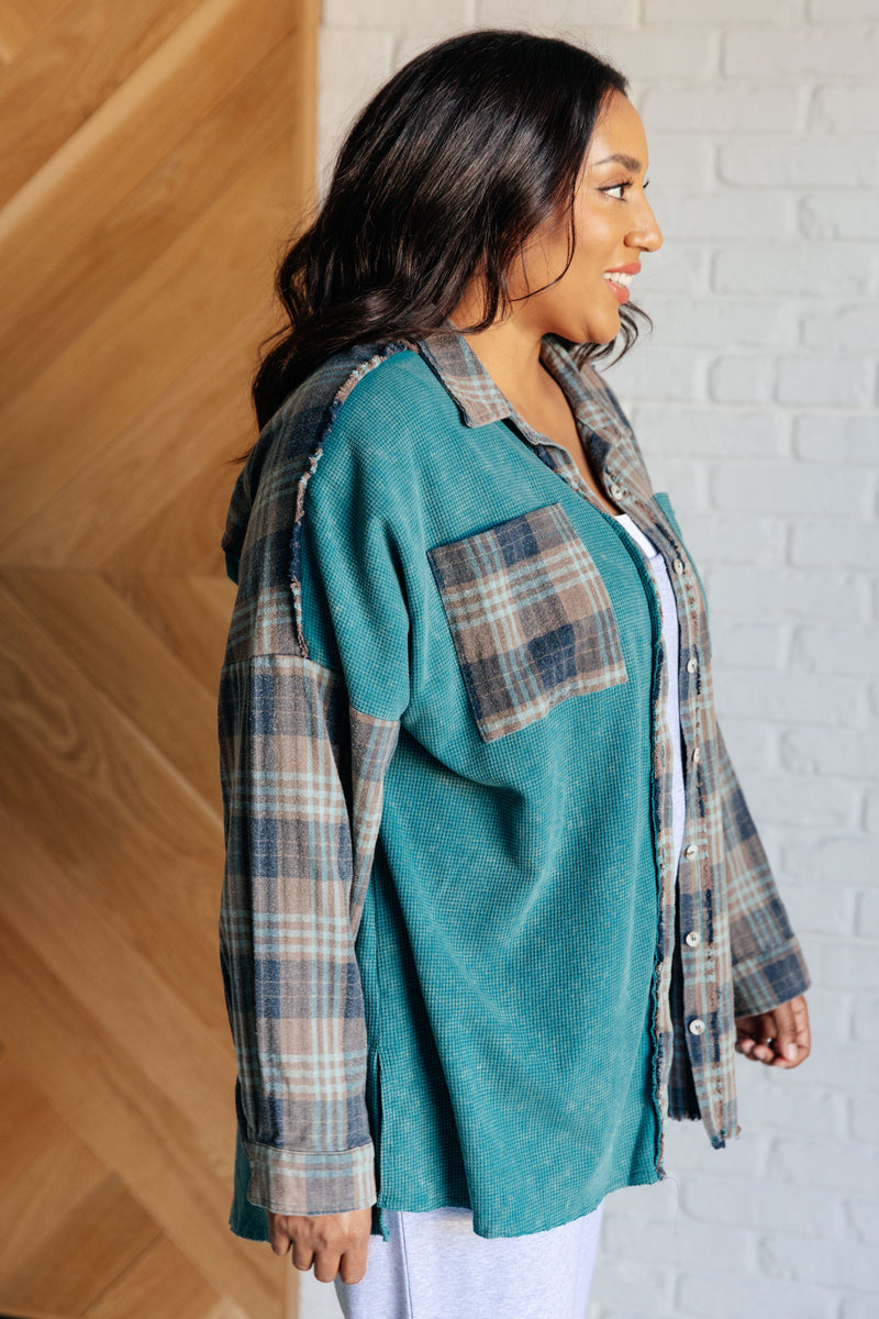 Hazel Blues® |  Tied for Time Thermal Plaid Button Up