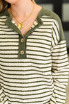 Hazel Blues® |  Timeless Lines Contrast Henley Top