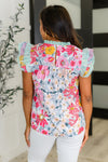 Hazel Blues® |  Too Fab to Care Ruffled High Neck Floral Blouse