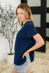 Hazel Blues® |  Top Shelf Basic V-Neck Ribbed Tee in Navy