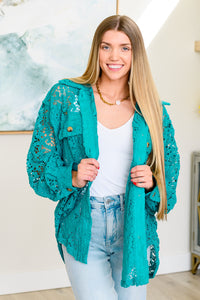 Hazel Blues® |  Topped with Lace Button Down