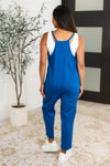 Hazel Blues® |  Totally Me Spaghetti Strap Jumpsuit in Classic Blue
