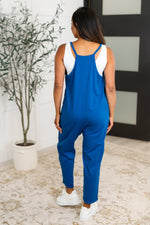 Hazel Blues® |  Totally Me Spaghetti Strap Jumpsuit in Classic Blue