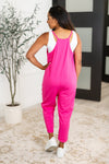 Hazel Blues® |  Totally Me Spaghetti Strap Jumpsuit in Hot Pink