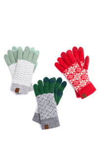 Hazel Blues® |  Touch and Go Patterned Glove Trio