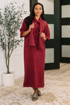 Travel Envy Ribbed Knit Dress in Wine