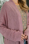 Travel Hideaway Open Front Cardigan in Cashmere Rose
