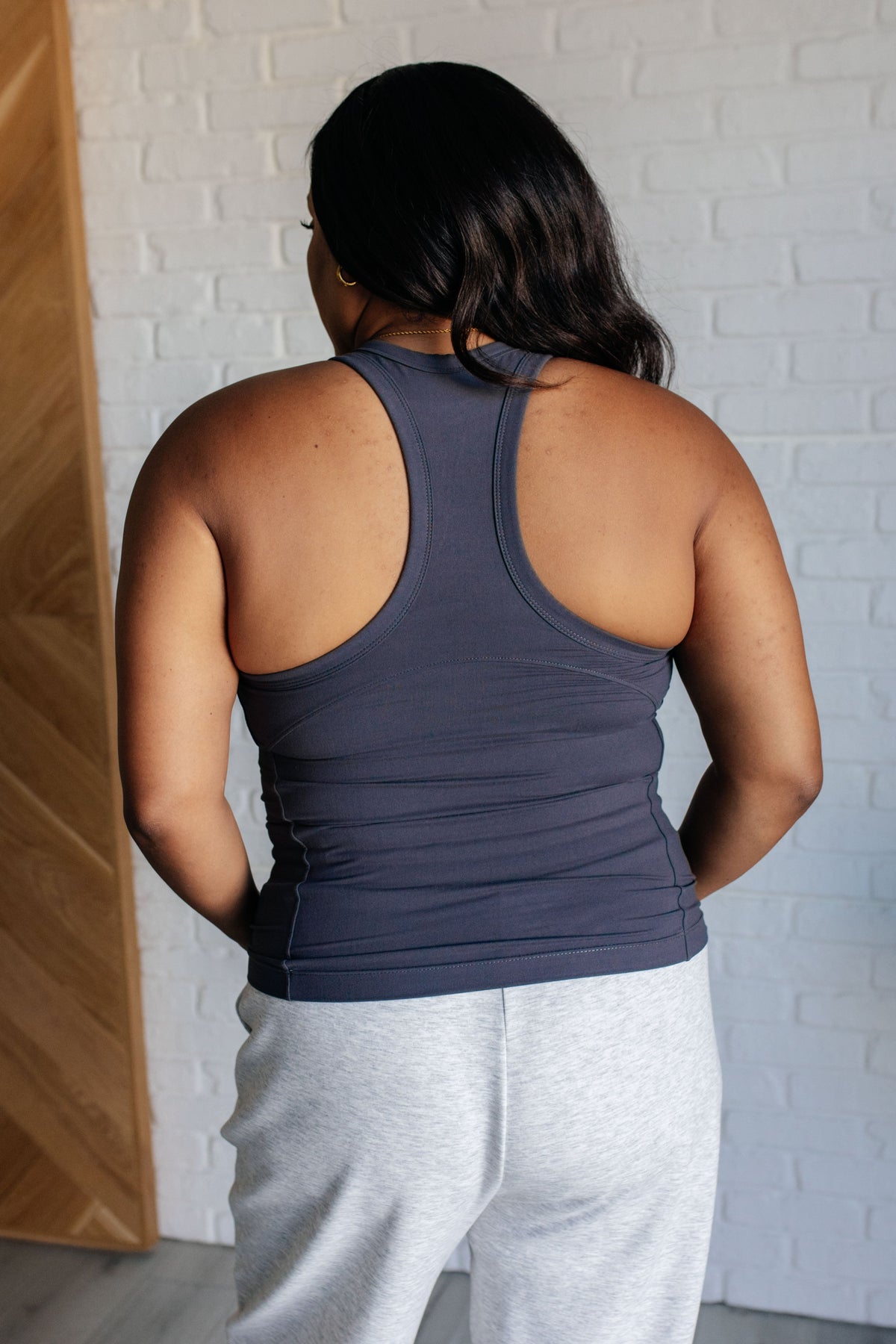 Hazel Blues® |  Truly Loyal Racerback Tank in Charcoal