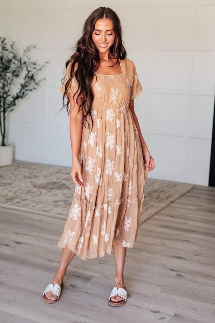 Hazel Blues® |  Trusting My Intuition Balloon Sleeve Dress in Camel