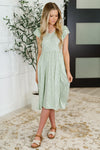 Hazel Blues® |  Twirl Me Softly Flutter Sleeve Dress in Sage