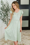 Hazel Blues® |  Twirl Me Softly Flutter Sleeve Dress in Sage