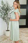 Hazel Blues® |  Twirl Me Softly Flutter Sleeve Dress in Sage