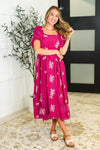 Hazel Blues® |  Twirl in Bloom Square Neck Dress in Hot Pink