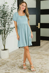 Hazel Blues® |  Twirlin’ Dirty Cable Ribbed Knit Dress in Sage Green