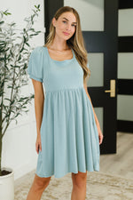 Hazel Blues® |  Twirlin’ Dirty Cable Ribbed Knit Dress in Sage Green
