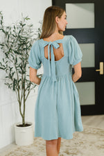 Hazel Blues® |  Twirlin’ Dirty Cable Ribbed Knit Dress in Sage Green