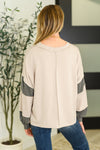 Hazel Blues® |  Two-Tone Take Drop Shoulder Top