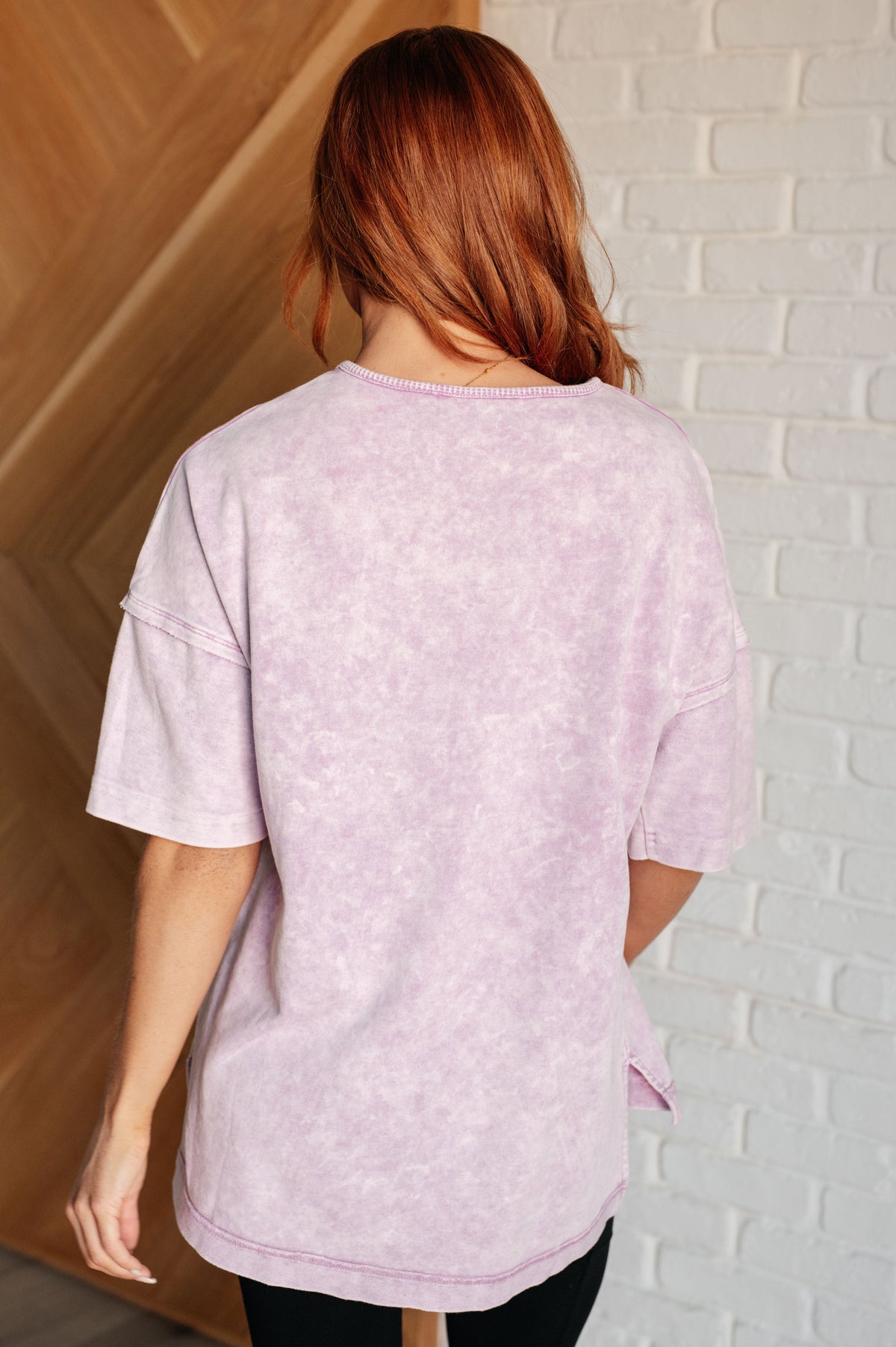 Hazel Blues® |  Unbothered Mineral Wash Top in Orchid Petal