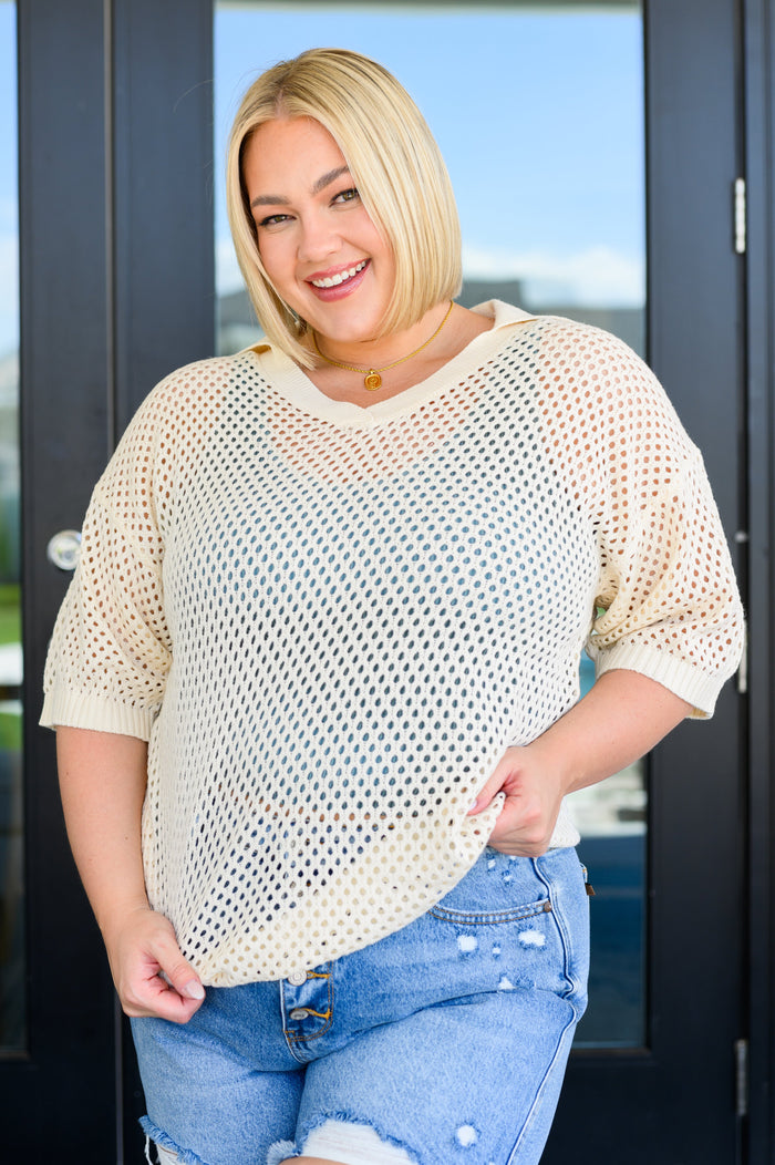 Hazel Blues® |  Under The Boardwalk Fishnet Collared Top