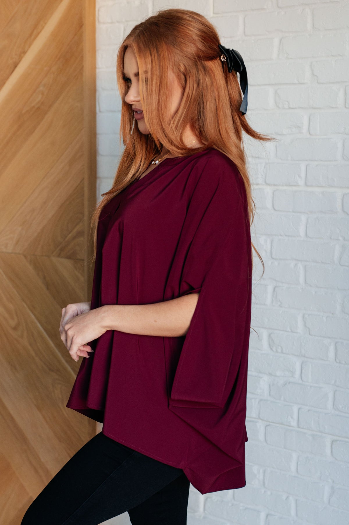 Hazel Blues® |  Universal Philosophy Blouse in Wine