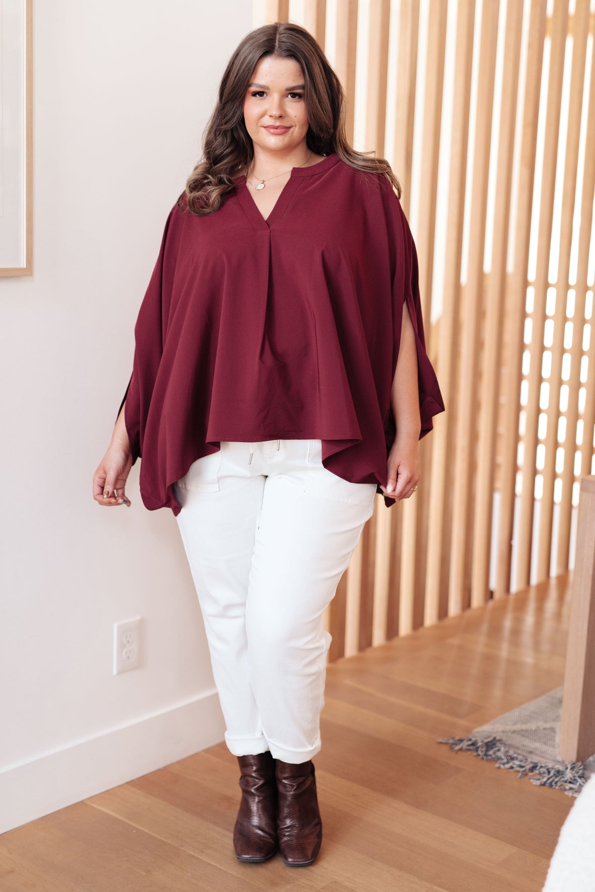 Hazel Blues® |  Universal Philosophy Blouse in Wine