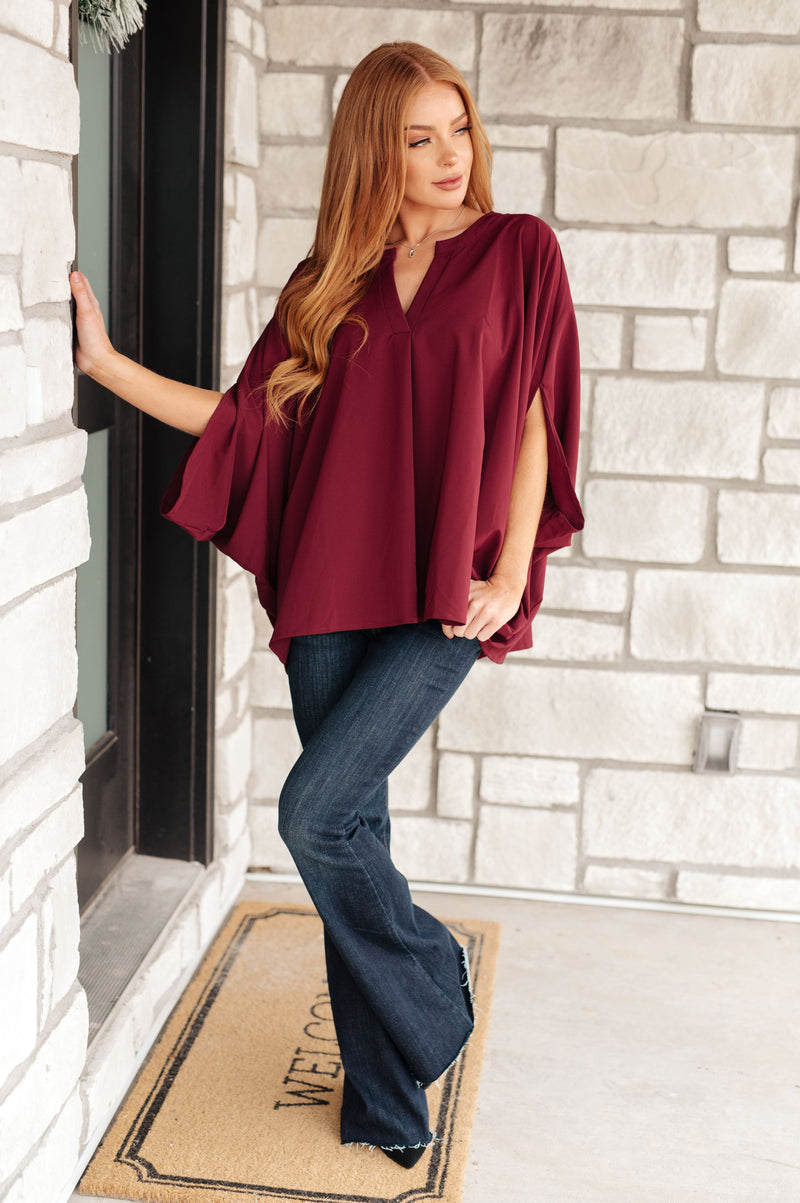 Hazel Blues® |  Universal Philosophy Blouse in Wine