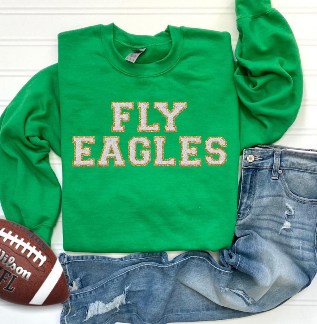 Hazel Blues® |  Game Day Patch Sweatshirt: FLY EAGLES