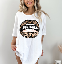 Hazel Blues® |  Football Mama Leopard Lips Tee