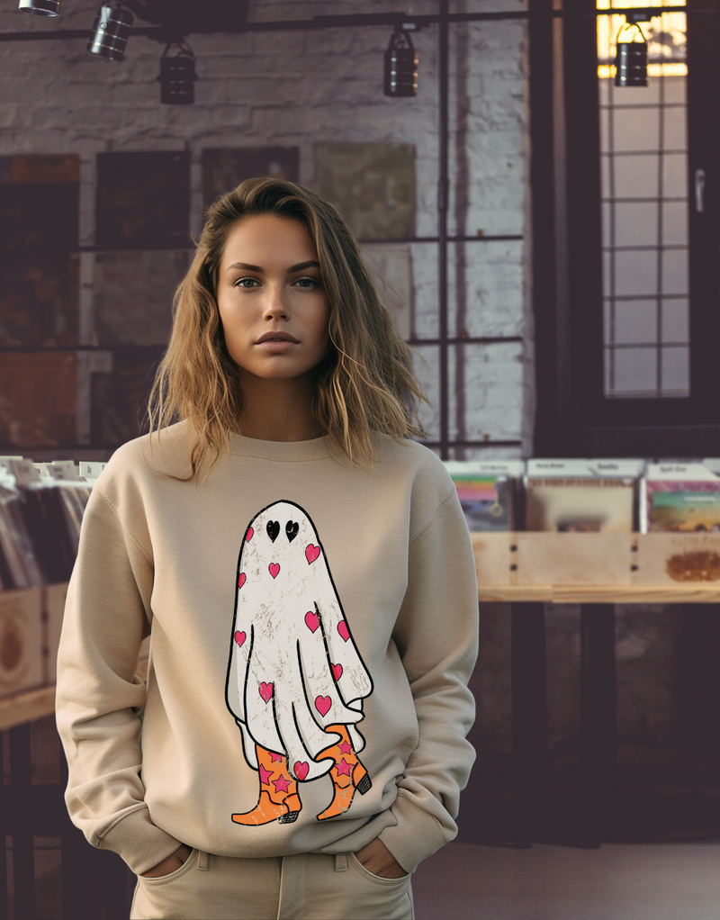 Hazel Blues® |  Boo in Boots Graphic Sweatshirt