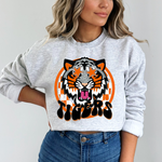 Hazel Blues® |  Orange & Black Tigers Graphic Sweatshirt