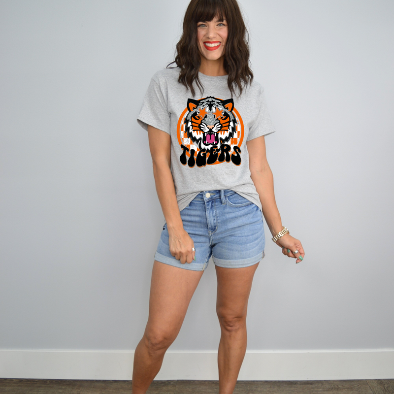 Hazel Blues® |  Orange & Black Tigers Softstyle Graphic T-Shirt