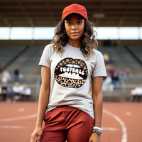 Hazel Blues® |  Football Mama Leopard Lips Tee