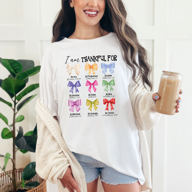 Hazel Blues® |  I'm Thankful Bows Graphic Tee