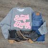 Hazel Blues® |  Santa Baby Chenille Patch Sweatshirt: LIGHT PINK