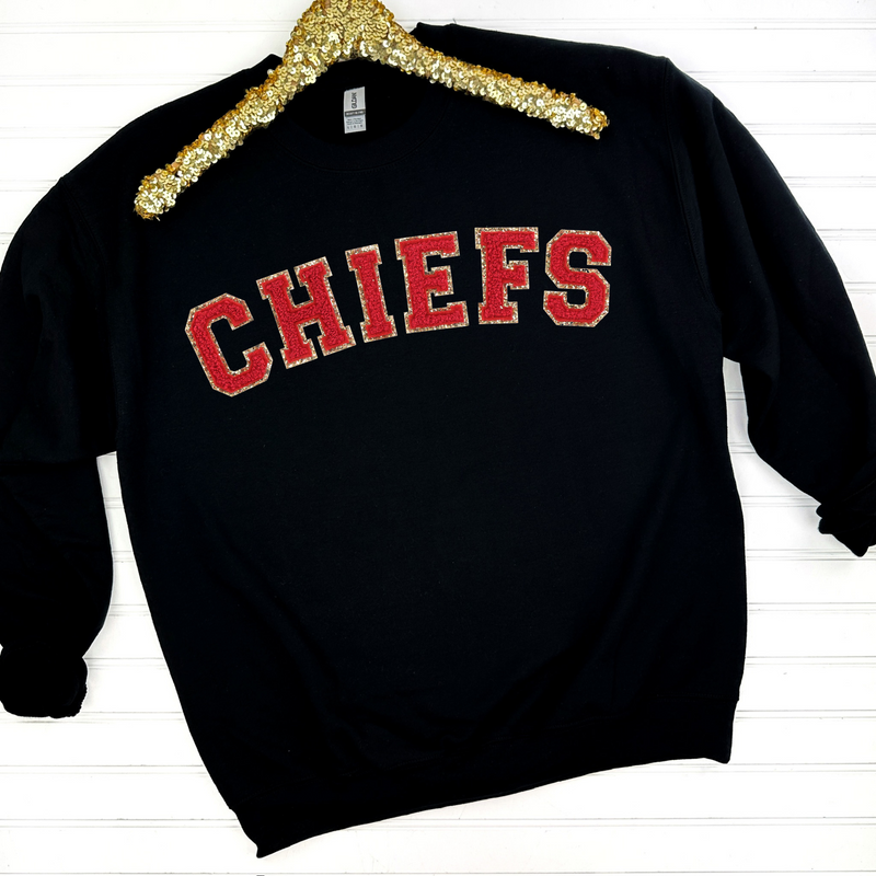 Hazel Blues® | Game Day Patch Sweatshirt: CHEIFS