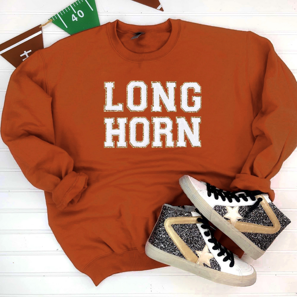 Hazel Blues® | Game Day Patch SweatshirtL LONGHORN