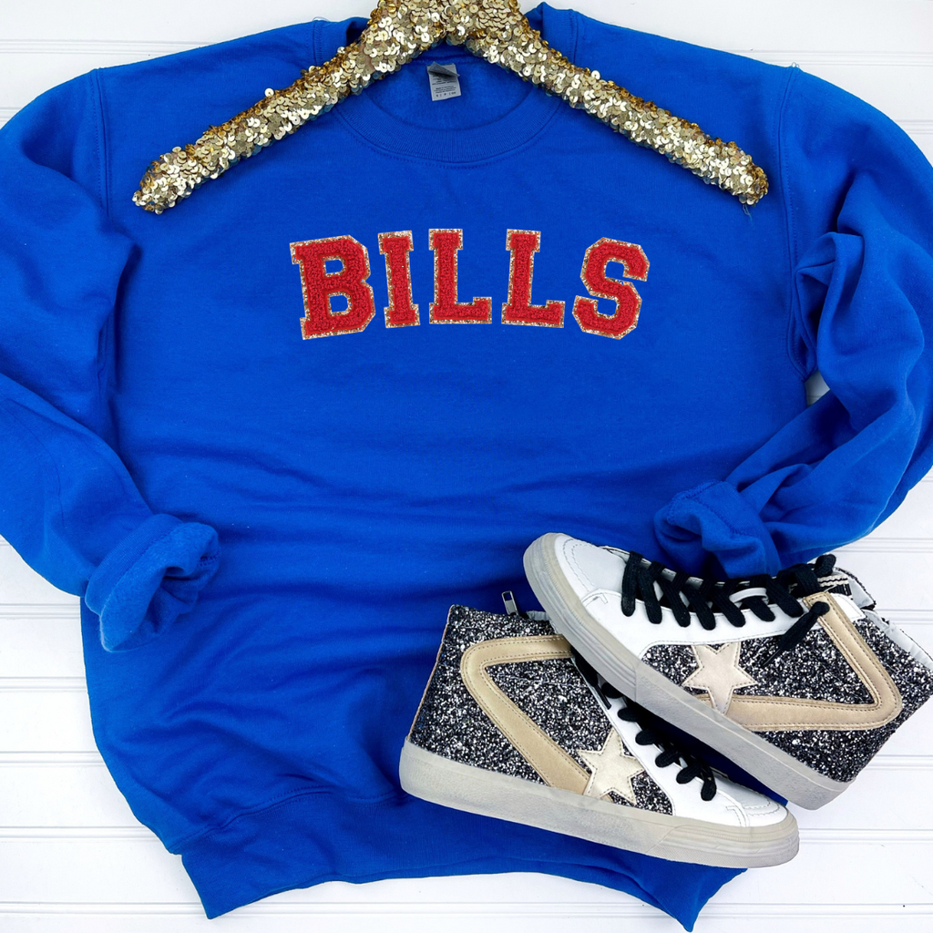 Hazel Blues® |  Game Day Patch Sweatshirt: BILLS