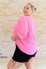 Hazel Blues® |  Up For Anything V-Neck Blouse in Pink