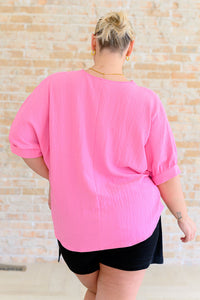 Hazel Blues® |  Up For Anything V-Neck Blouse in Pink