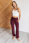 Hazel Blues® |  Runner's High Drawstring Joggers in Red Merlot