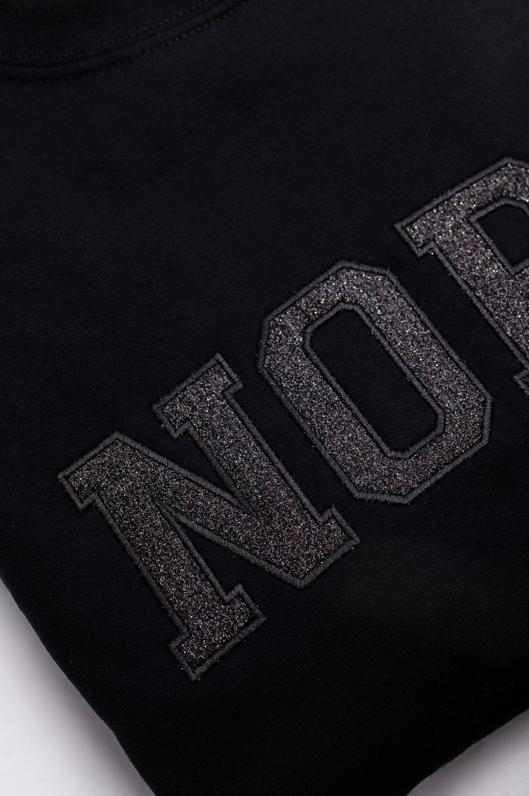 Hazel Blues® |  Embroidered Nope Glitter Sweatshirt in Four Colors