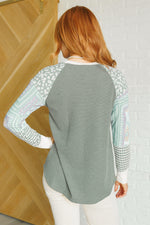 Hazel Blues® |  Very Curious Mixed Print Top