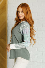 Hazel Blues® |  Very Curious Mixed Print Top