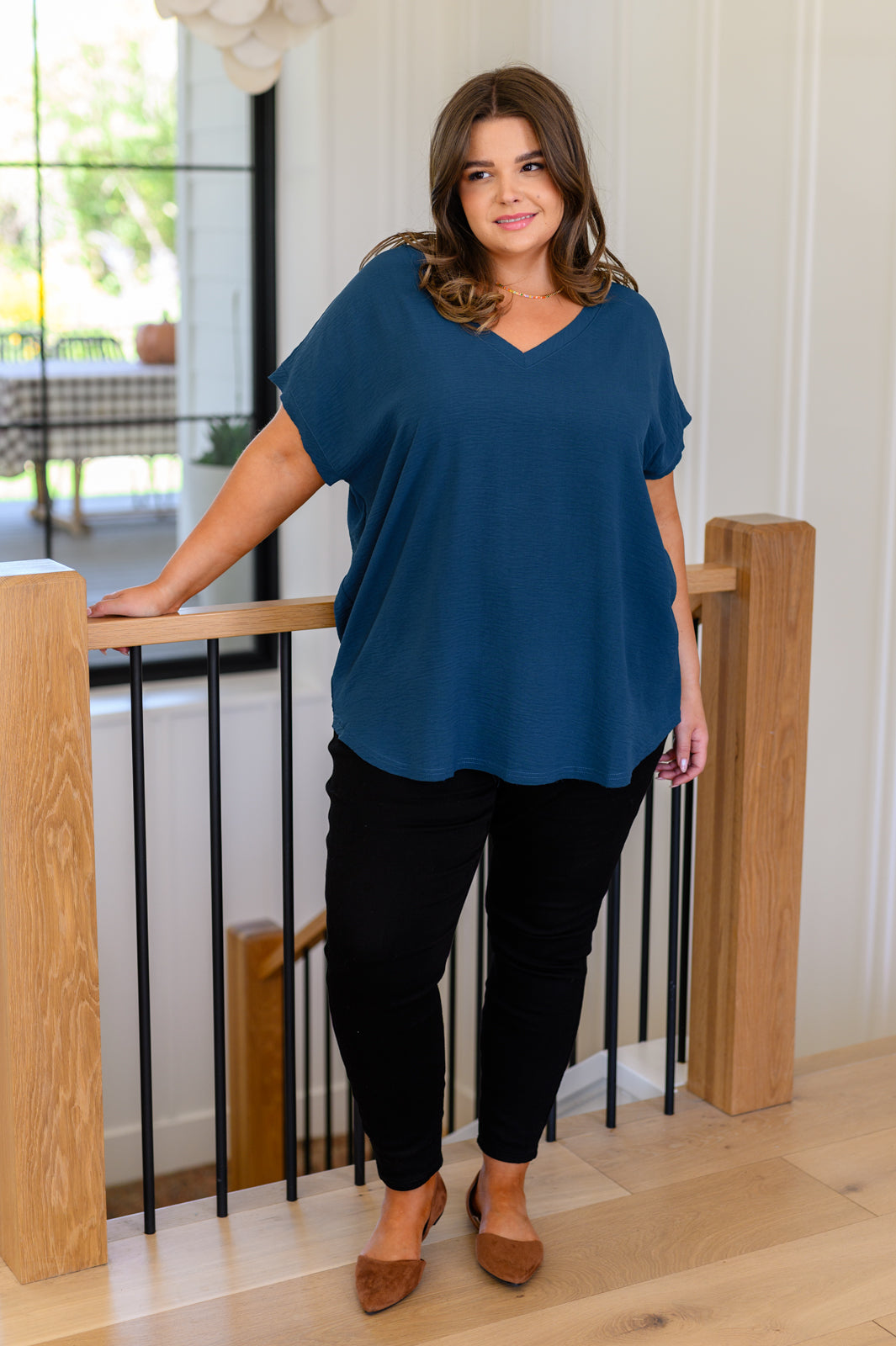 Hazel Blues® |  Very Much Needed V-Neck Top in Teal