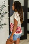 Hazel Blues® |  Vibes Don't Lie Net Tee Red Striped