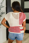 Hazel Blues® |  Vibes Don't Lie Net Tee Red Striped